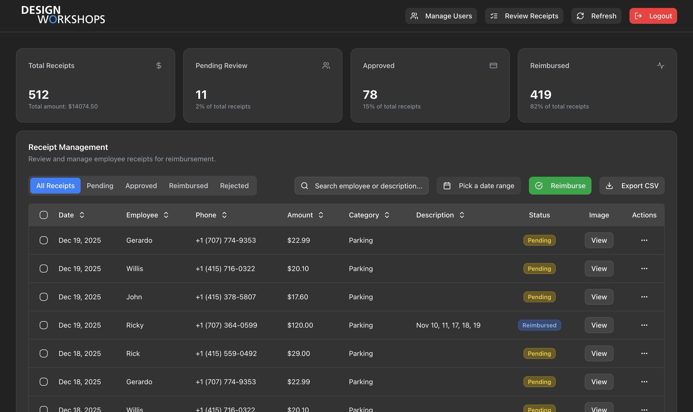 Admin Dashboard